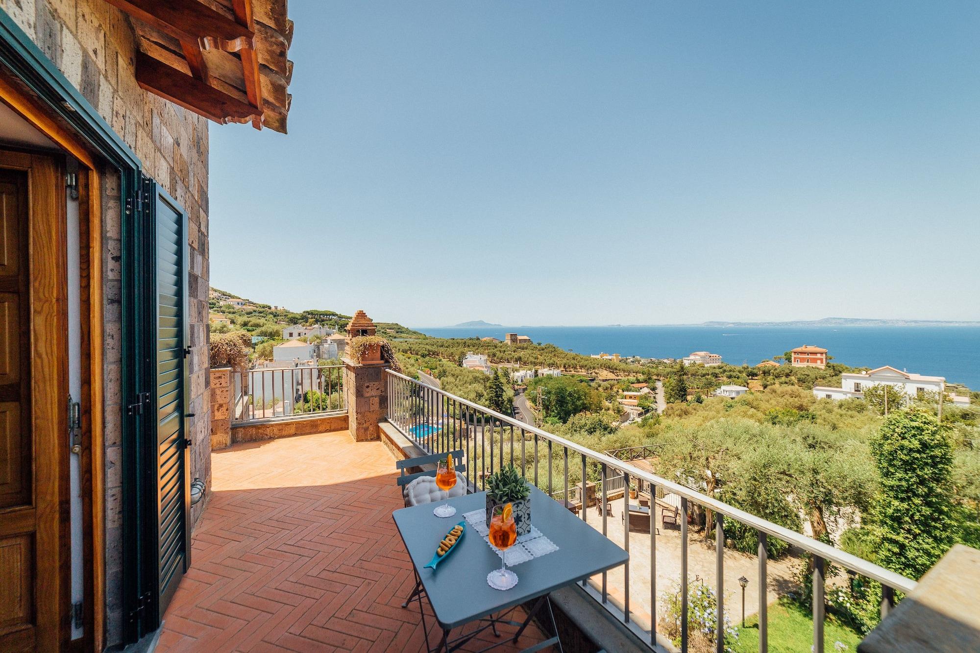 Villa Carolina Sorrento Private Heated Pool And Sea View 外观 照片